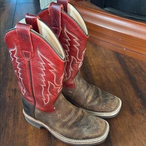 Red and Brown Western Cowboy Boots